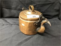 Primitive 19th Century Copper Gooseneck Teapot