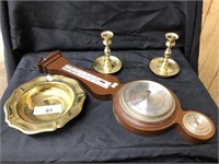 Barometer with Baldwin Brass Decorative Items