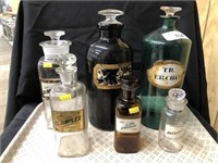 (6) Vintage Apothecary Bottles