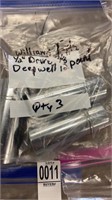 3 count Williams tools, 1/2 inch drive, 7/8 inch