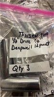 3 count Thorsen tools, 1/2 inch drive, 7/8 inch