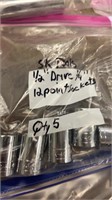 5 count SK tools, 1/2 inch drive, 3/4 inch, 12