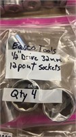 4 count Easco tools, 1/2 inch drive, 32mm, 12