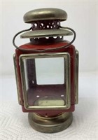 1960’s Red Goldtone Metal Lamp or Coin Bank