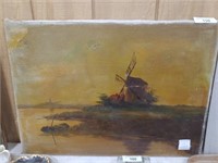 Antique Signed Oil on Canvas