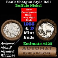 Buffalo Nickel Shotgun Roll in Old Bank Style 'Aut