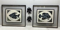 * (2) Dan Mitra hand painted Etchings, S/N & (2)