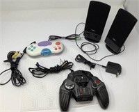 Game Controllers & Pair of small Speakers,
