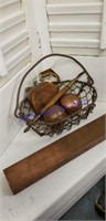 Copper balls and bar wire basket