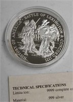 2007 BIRTH OF OUR NATION .999 SILVER MEDALLION .