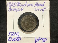 1865 Bronze Indian Head Cent