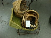 Magazine holder, baskets, and binoculars.