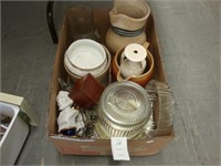 Box lot of bric-a-brac including pottery