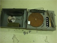 WW II cased trunk record  player.