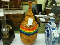 Large colorful pottery vase.