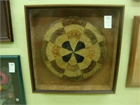 Old framed American Indian pillow.