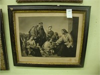 19th century picture of Christ blessing little