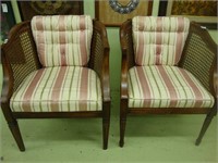 Pair of caned back Bergere chairs.