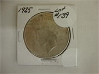 1925 silver Peace dollar.
