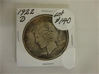 1922 D silver Peace dollar.