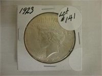 1923 silver Peace dollar.