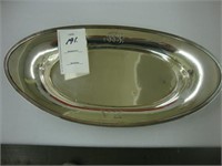 Oval sterling silver serving dish.