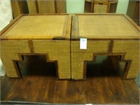 Pair of wicker end tables.