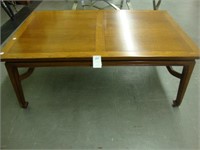 Pecan rectangular coffee table with crab foot