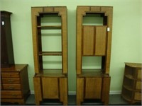 Pair of wicker bookcase cabinets/room dividers.