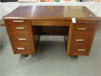 Large mid-century mahogany desk by Baker