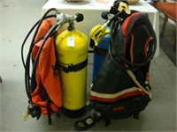 Two dive tanks and gear.