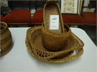 American Indian pinestraw baskets.