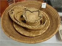Quantity of hand woven American Indian baskets