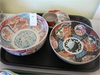 Tray lot of various TOC Imari ware including two