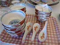 TOC Imari soup bowls with spoons.