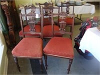 Set of six late Victorian hand carved mahogany