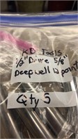5 count KD tools, 1/2 inch drive, 5/8 inch deep
