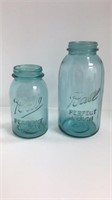 Blue 1/2 gallon mason jar, blue quart mason jar
