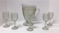 Iris Herring pitcher & 5 goblets