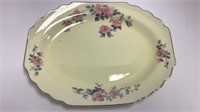 W.S George Lido Serving Platter with Pink flowers
