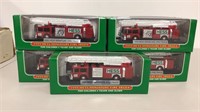(9) 1999 Hess miniature Fire trucks