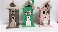 3 decorative birdhouses