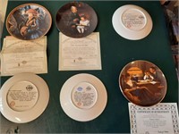 Collections-Set of  6 Norman Rockwell Plates