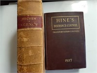 Books Set of 2 Hine's Ins Counsel &Mechem on Agny