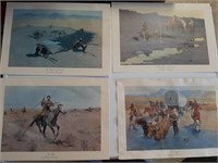 Prints-Set of 4 prints by Frederic Remington