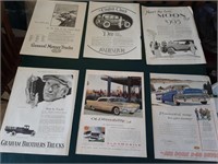 Set of 12 Vehicle Themed Advertisements 1924 on