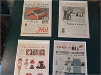 Set of 4 advertisements (1924, '52 and '58)
