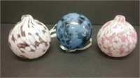 Three Art Glass Balls - Kitras?