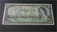 1954 Canada "Devil's Face" $1 Banknote