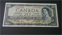 1954 Canada "Devil's Face" $20 Banknote